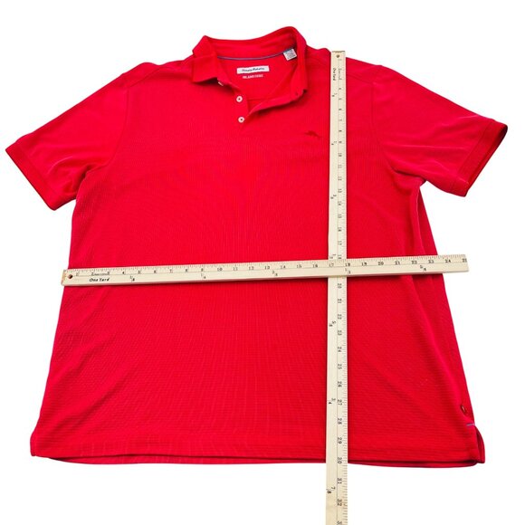 Tommy Bahama Island Zone Men's size XL Polo Shirt Red Short Sleeves Modal - Picture 3 of 5